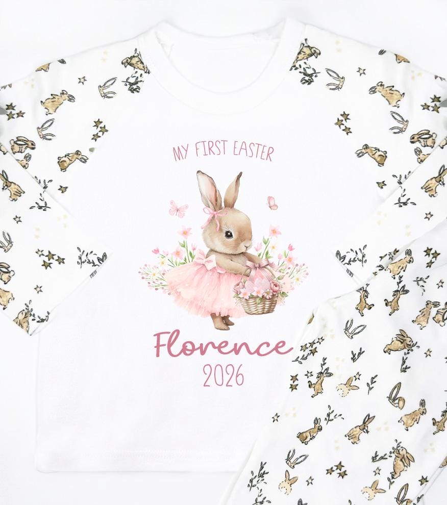Children's Personalized Bunny Easter Pyjamas