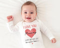 Custom Name Love Heart Mother's Day Baby Grow Outfit Baby Gift for Mum