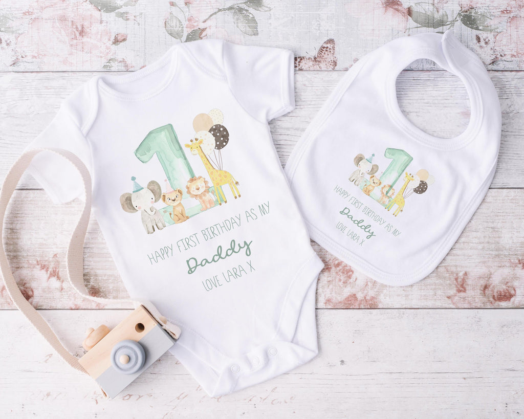 Happy 1st Birthday Daddy Baby Bodysuit: New Dad Gift