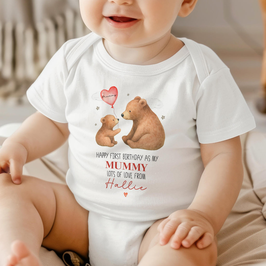 Happy 1st Birthday Mummy Babygrow: New Mum Gift Sleepsuit