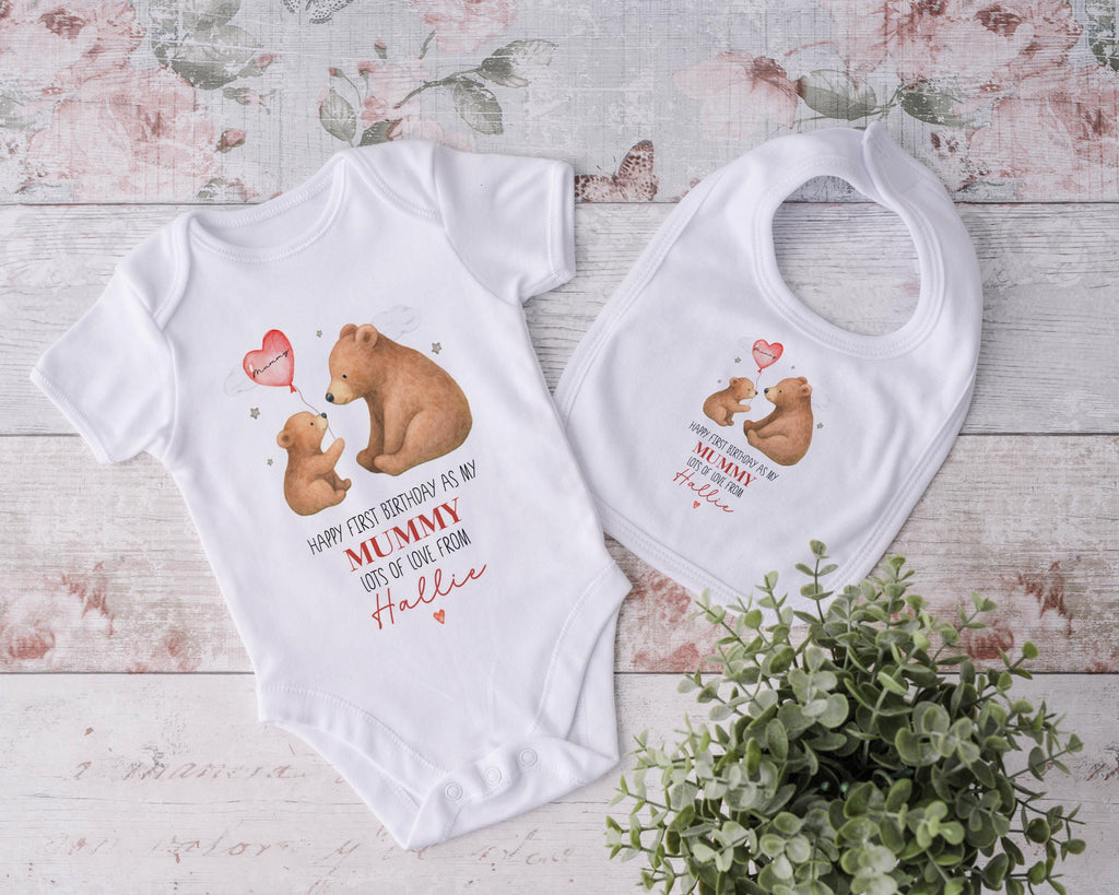 Happy 1st Birthday Mummy Babygrow: New Mum Gift Sleepsuit