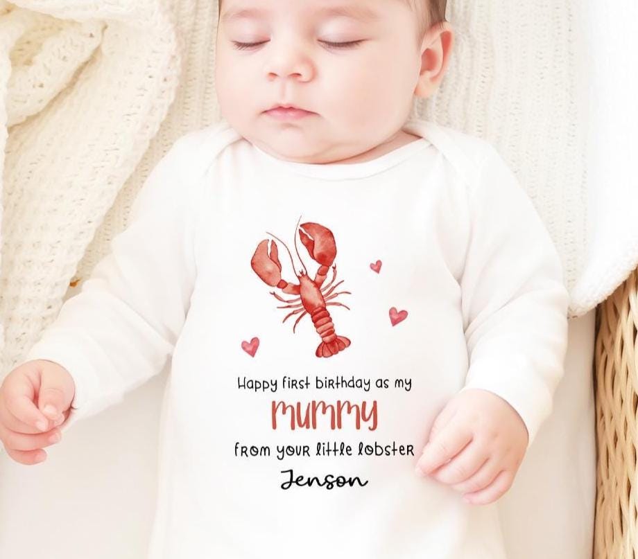 Happy 1st Birthday as My Mummy Sleepsuit, Custom Mum Bday Gift from Newborn, First Birthday as a Mummy
