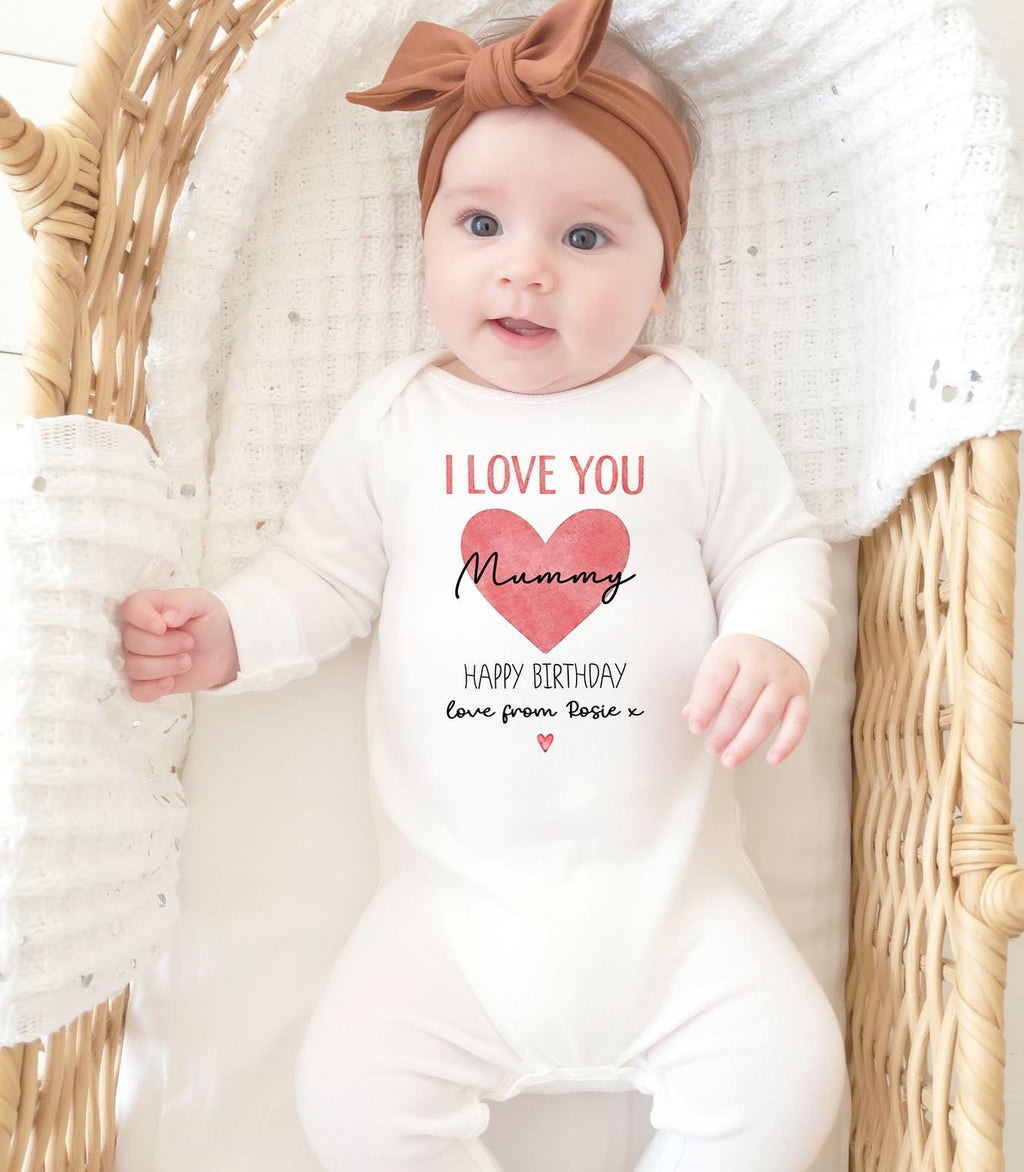 Happy 1st Birthday as My Mummy Sleepsuit, Custom Mum Bday Gift from Newborn, First Birthday as a Mummy
