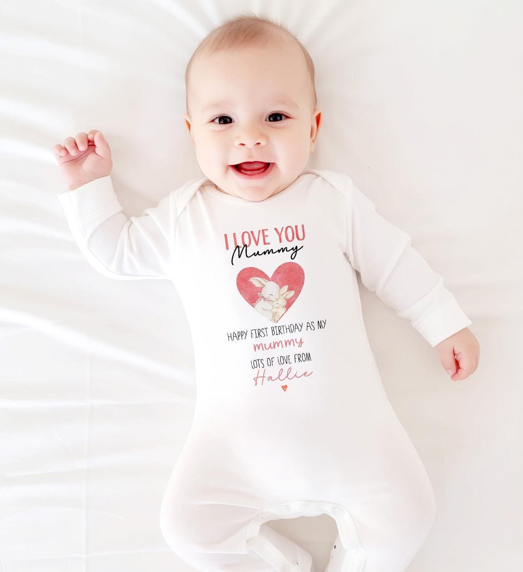 Happy 1st Birthday as My Mummy Sleepsuit, Custom Mum Bday Gift from Newborn, First Birthday as a Mummy