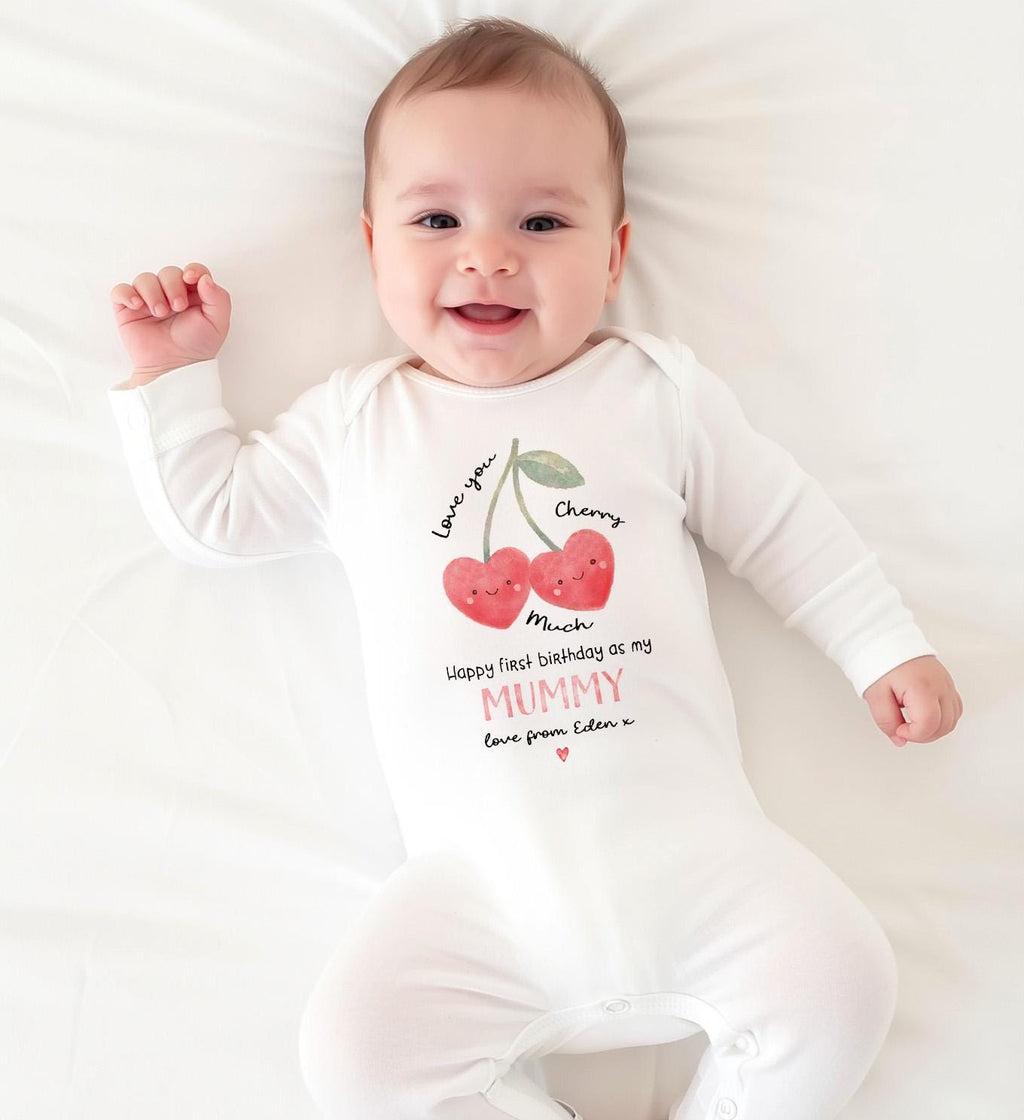 Happy 1st Birthday as My Mummy Sleepsuit, Custom Mum Bday Gift from Newborn, First Birthday as a Mummy