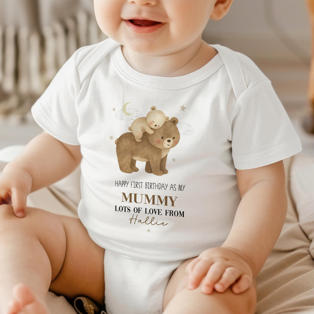 Happy Birthday Mummy 1st Birthday as My Mummy, New Mum Gift, Mummy Birthday,Mum Birthday, Sleepsuit Babygrow Bodysuit MumBirthday