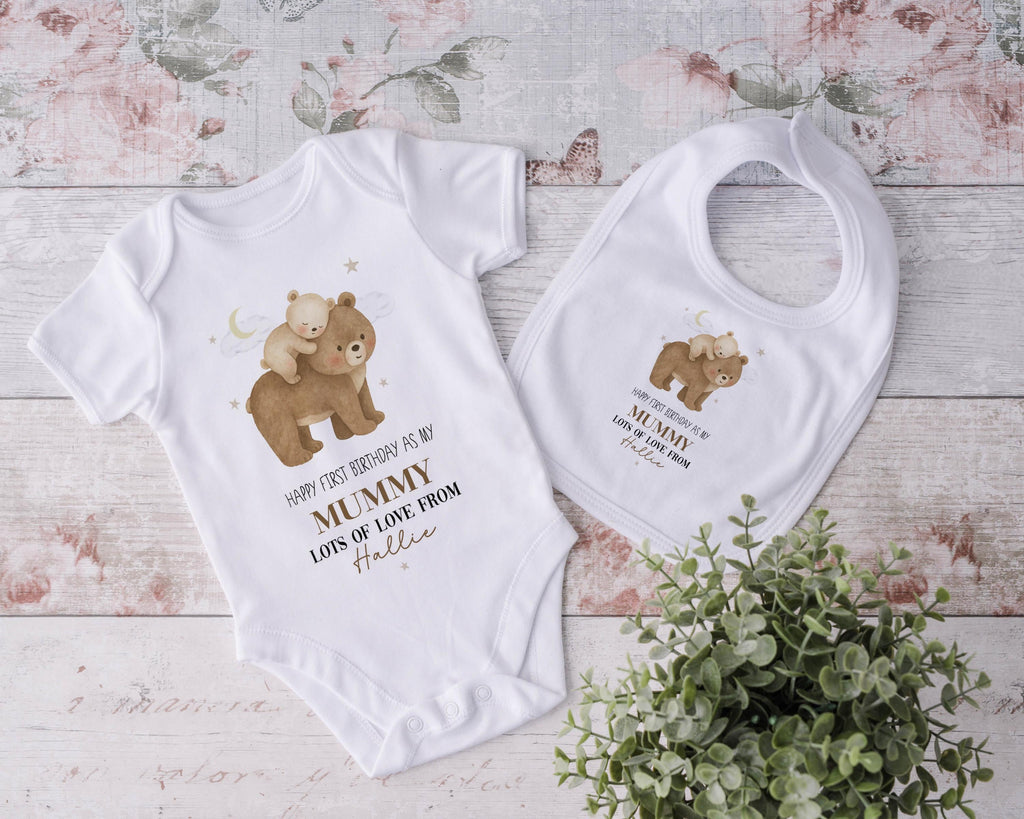 Happy Birthday Mummy 1st Birthday as My Mummy, New Mum Gift, Mummy Birthday,Mum Birthday, Sleepsuit Babygrow Bodysuit MumBirthday