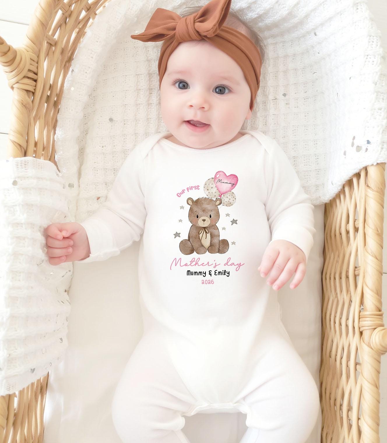 Mothers Day Sleepsuit, Mothers Day Tshirt, 1st Mothers Day as My Mummy, New Mum Gift, Mothers Day, Mum, Sleepsuit Babygrow Bodysuit