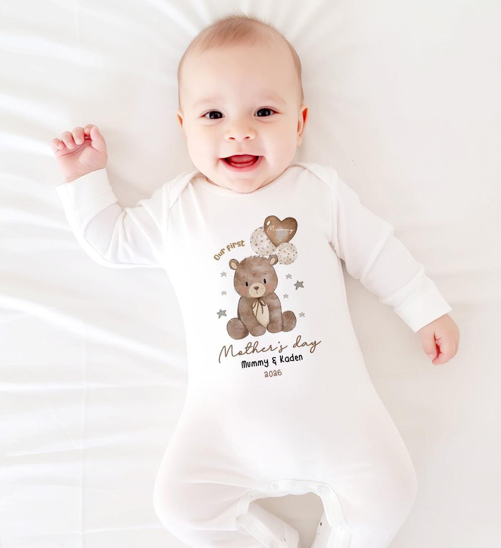 Mothers Day Sleepsuit, Mothers Day Tshirt, 1st Mothers Day as My Mummy, New Mum Gift, Mothers Day, Mum, Sleepsuit Babygrow Bodysuit