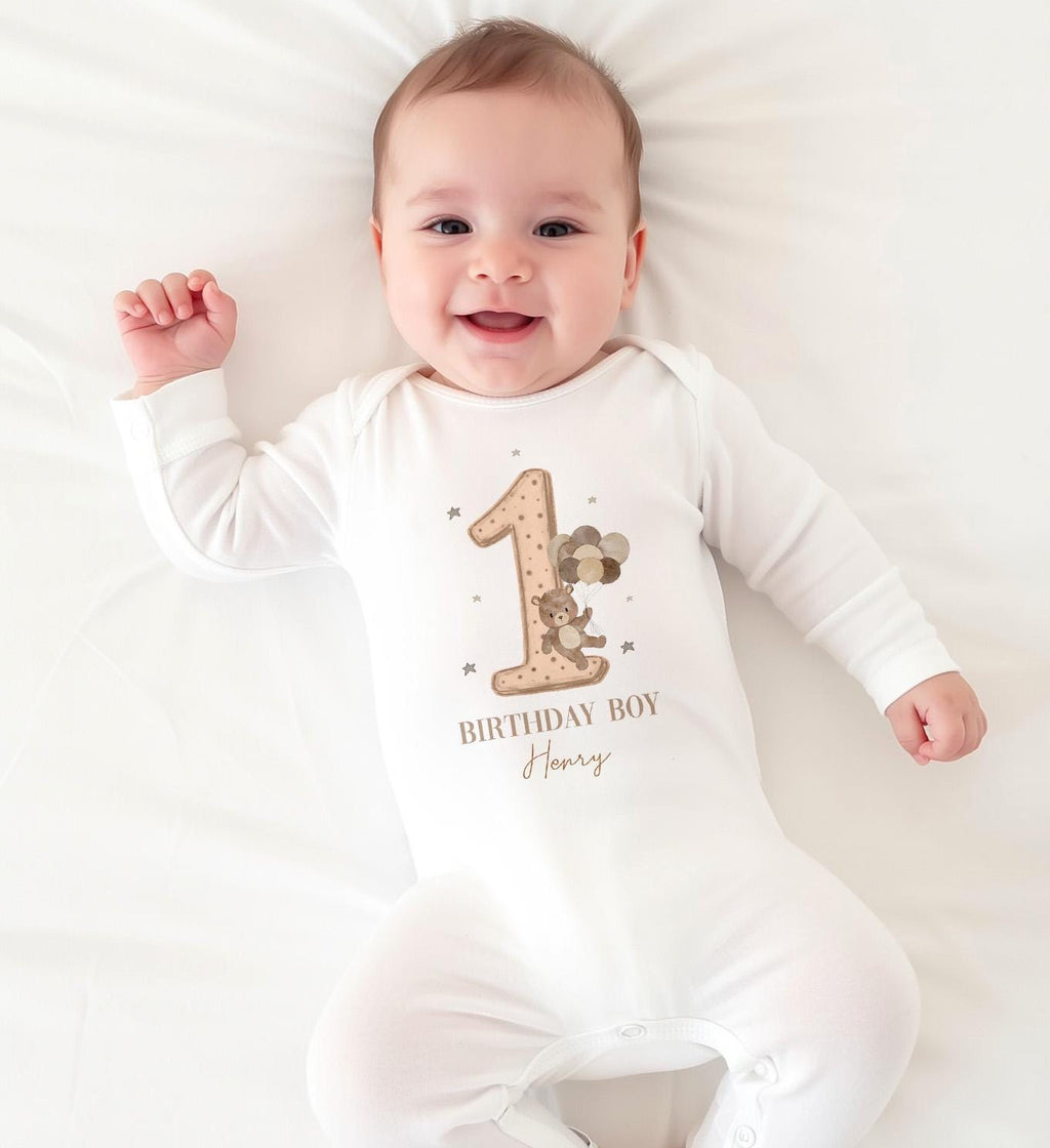 My Beary First Birthday Boy Party T-shirt Top, Personalised 1st Birthday design Tee Outfit