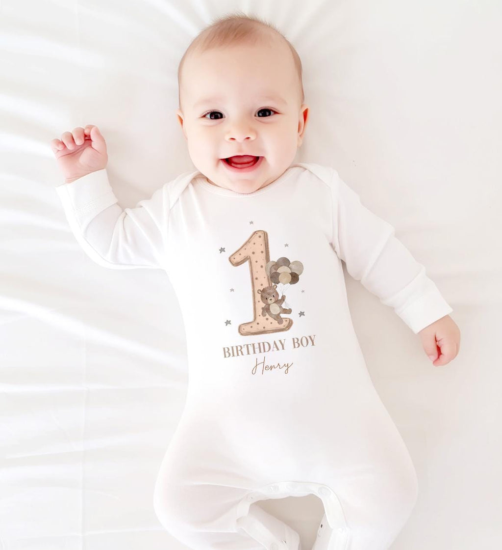 My Beary First Birthday Boy Party T-shirt Top, Personalised 1st Birthday design Tee Outfit