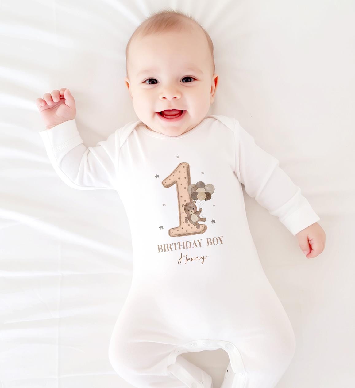 My Beary First Birthday Boy Party T-shirt Top, Personalised 1st Birthday design Tee Outfit