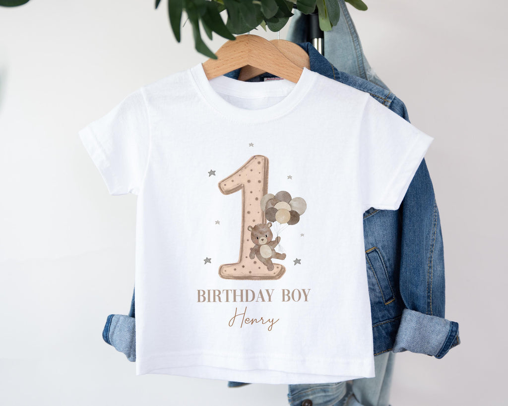 My Beary First Birthday Boy Party T-shirt Top, Personalised 1st Birthday design Tee Outfit