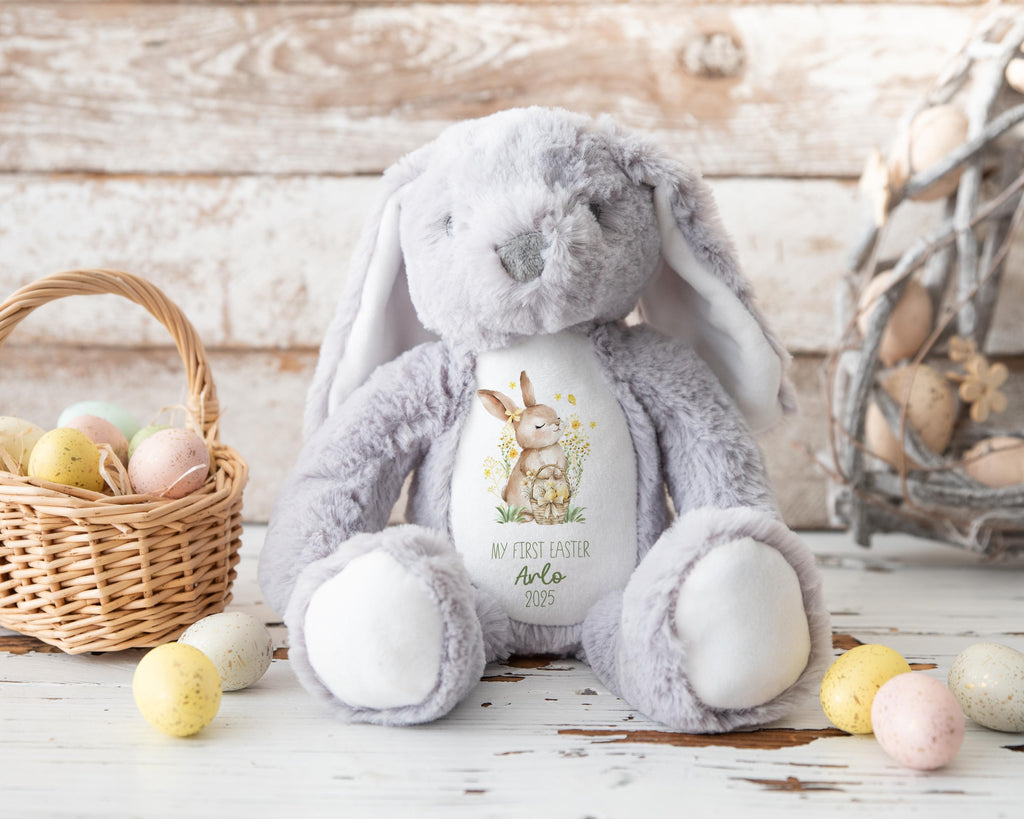 My First Easter Personalised 1st Easter Gift, First Easter Teddy Bunny Toy, Personalised Easter Bunny, Soft Toy Keepsake, New Born Gift