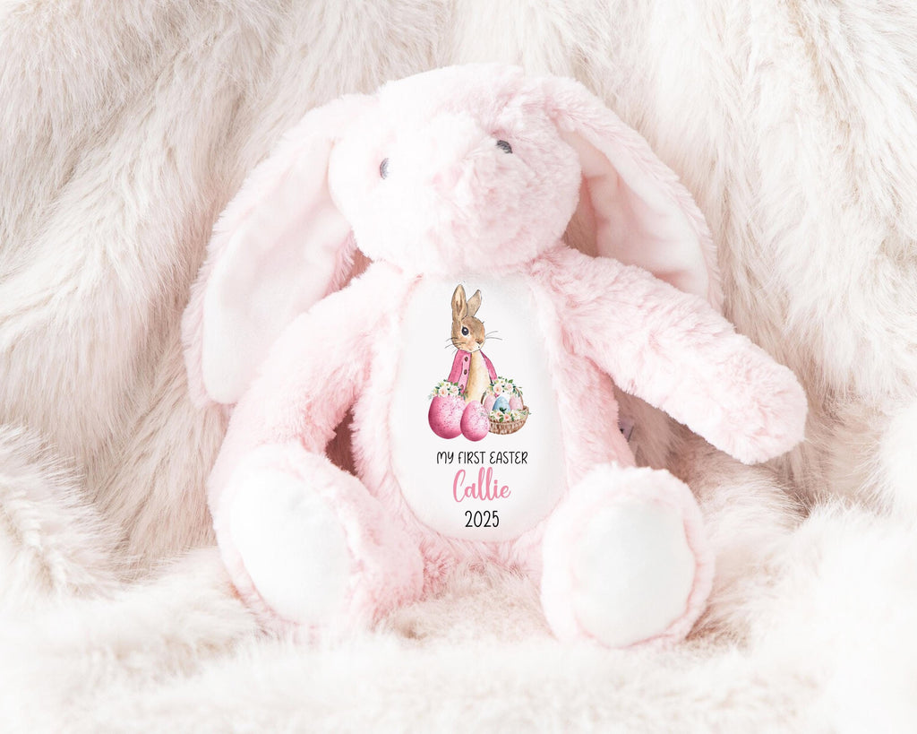 My First Easter Peter Rabbit Teddy Gift Granddaughter, 1st Easter Keepsake, Personalised Easter Bunny Plushie, Personalised Bunny