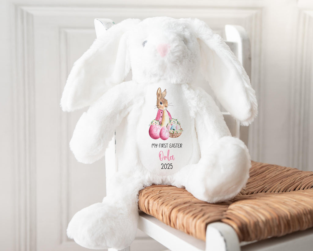 My First Easter Peter Rabbit Teddy Gift Granddaughter, 1st Easter Keepsake, Personalised Easter Bunny Plushie, Personalised Bunny