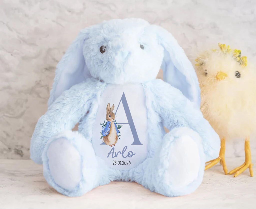 New Born Baby soft Toy Keepsake Personalised Bunny Teddy Gift,  Baby shower Christening Birthday gift