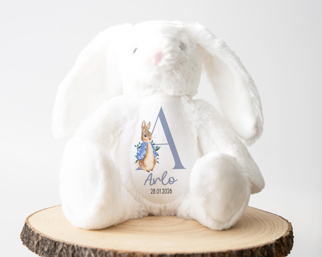 New Born Baby soft Toy Keepsake Personalised Bunny Teddy Gift,  Baby shower Christening Birthday gift
