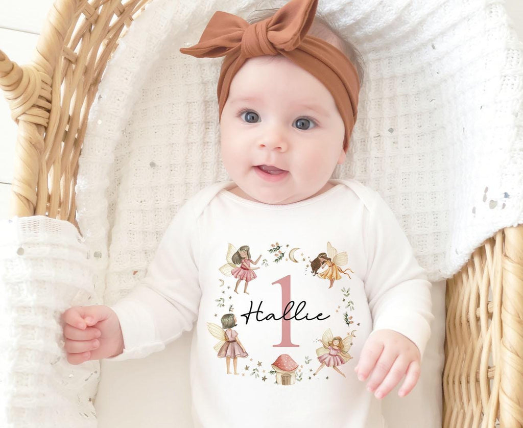 Personalised Baby Girl First Birthday Fairy T-Shirt, Custom 1st Birthday Outfit, Toddler Bday Top, Cake Smash Shirt
