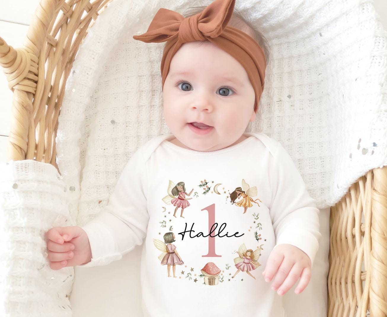 Personalised Baby Girl First Birthday Fairy T-Shirt, Custom 1st Birthday Outfit, Toddler Bday Top, Cake Smash Shirt