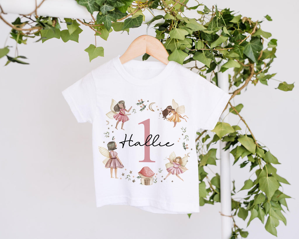 Personalised Baby Girl First Birthday Fairy T-Shirt, Custom 1st Birthday Outfit, Toddler Bday Top, Cake Smash Shirt