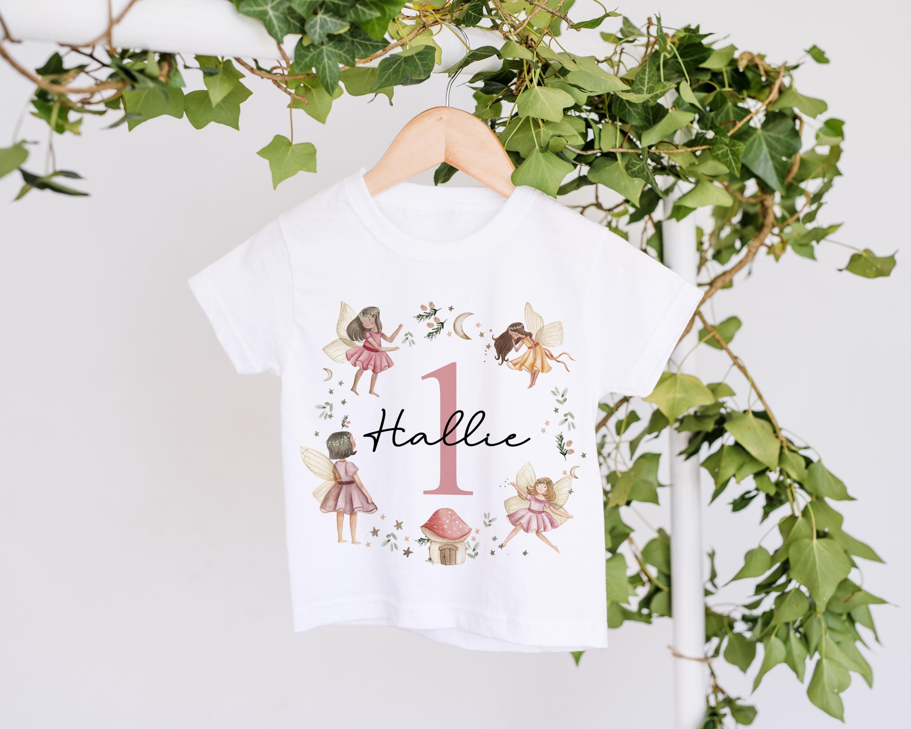 Personalised Baby Girl First Birthday Fairy T-Shirt, Custom 1st Birthday Outfit, Toddler Bday Top, Cake Smash Shirt