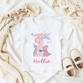 Personalised Baby Girl First Birthday Pink Dinosaur Tshirt, Personalized 1st bday Outfit