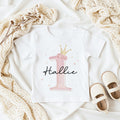 Personalised Baby Girl First Birthday Princess Crown Tshirt, Toddler Birthday Outfit