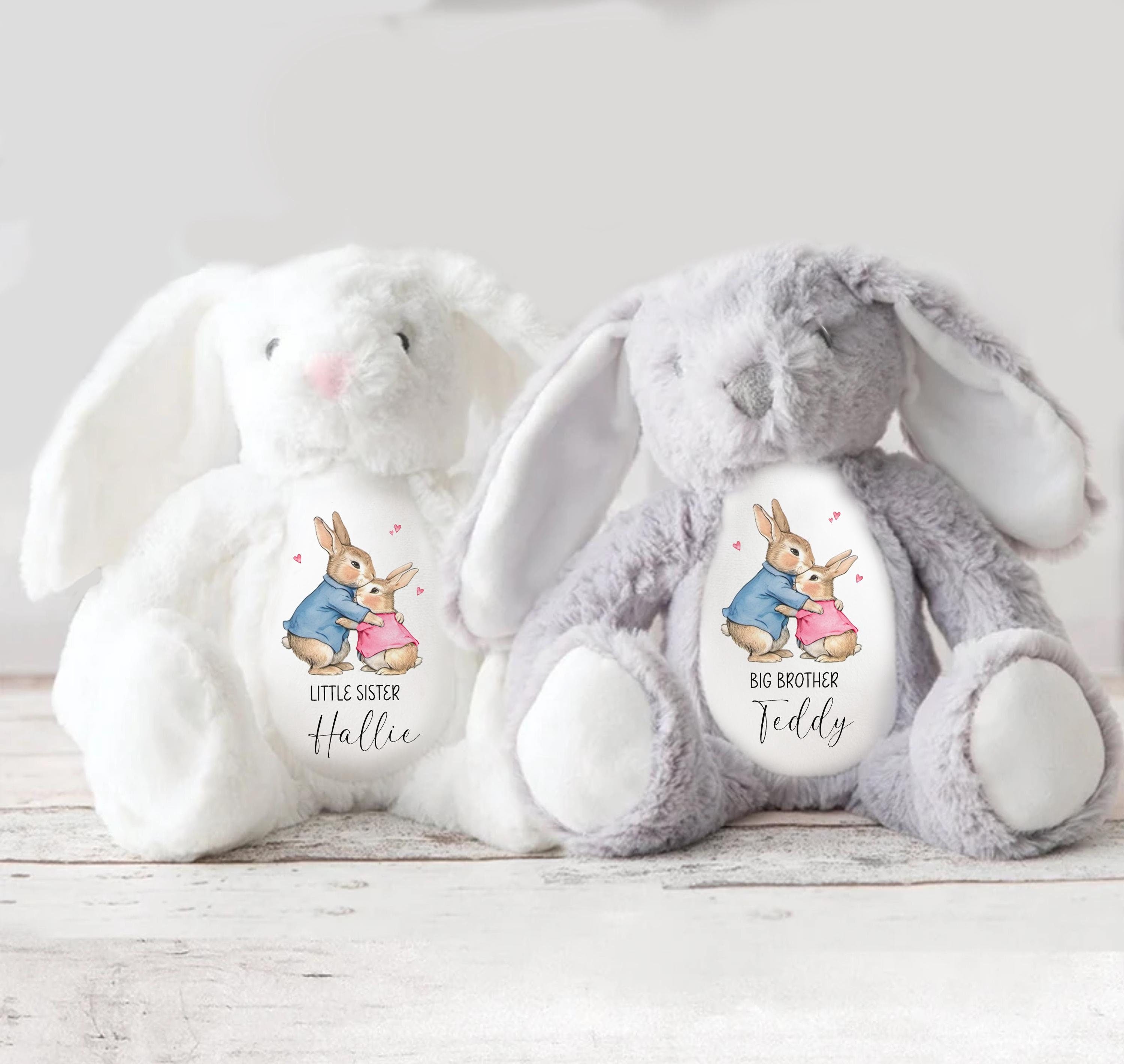 Personalised Big Brother Gift, Little Sister Gift, Personalised teddy, New Baby Announcement,New baby gift, Newborn Gift, Baby Keepsake