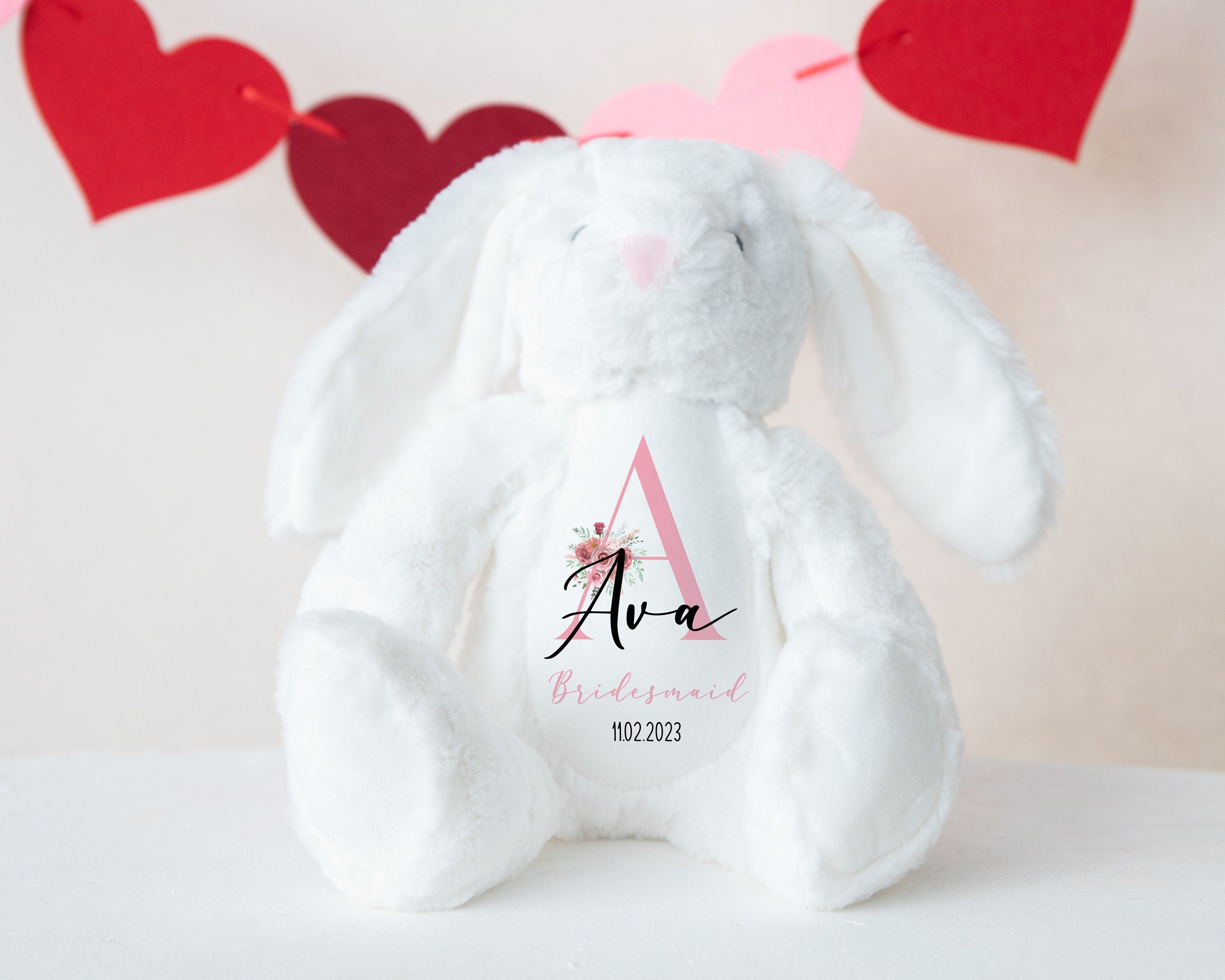 Personalised Bridesmaid gift, Bridesmaid thank you gift, Bridesmaid teddy bear, Unique Bridesmaid gift, Handmade Bridesmai gift