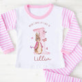 Personalised Bunny Rabbit 1st birthday pyjamas, When I wake up I will be one outfit, Butterfly Bunny Rabbit theme birthday pjs