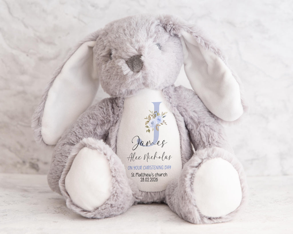 Personalised Christening Bunny, Christening Gift, Christening Keepsake, Personalised Christening Gifts, Baptism Gift, New Baby Gift