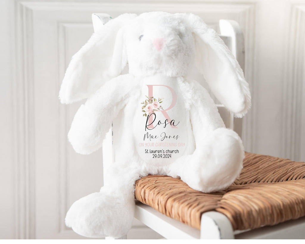 Personalised Christening Bunny, Christening Gift, Christening Keepsake, Personalised Christening Gifts, Baptism Gift, New Baby Gift