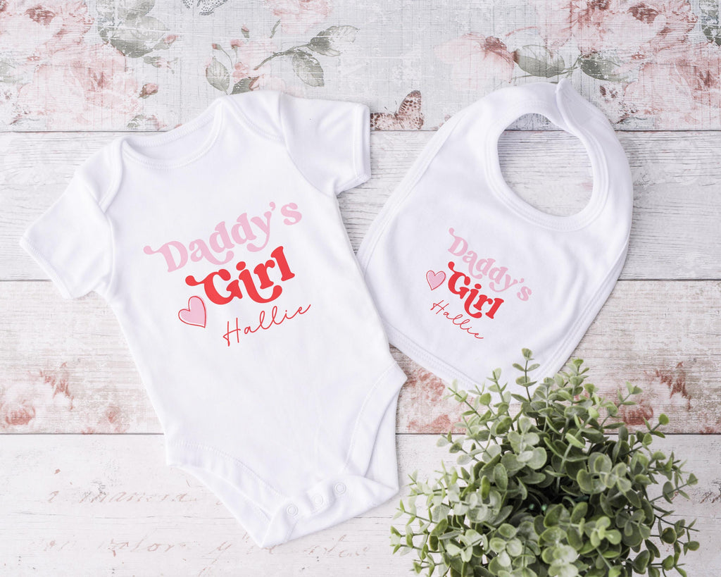 Personalised Daddy's Girl Daddy Birthday Gift Babygrow, Father's Day Gifts For New Dad, Personalized Baby Sleepsuit