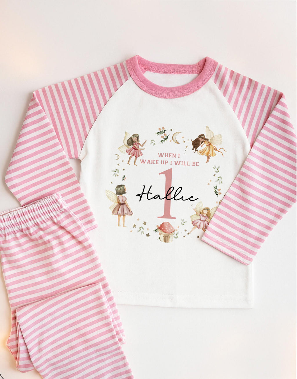 Personalised Fairy First Birthday Pyjamas, Whimsical Fairy Birthday Pyjamas, Fairy first Birthday Pyjamas, Magical Fairy 1st Birthday PJs