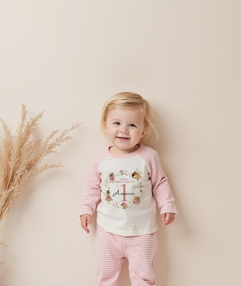 Personalised Fairy First Birthday Pyjamas, Whimsical Fairy Birthday Pyjamas, Fairy first Birthday Pyjamas, Magical Fairy 1st Birthday PJs