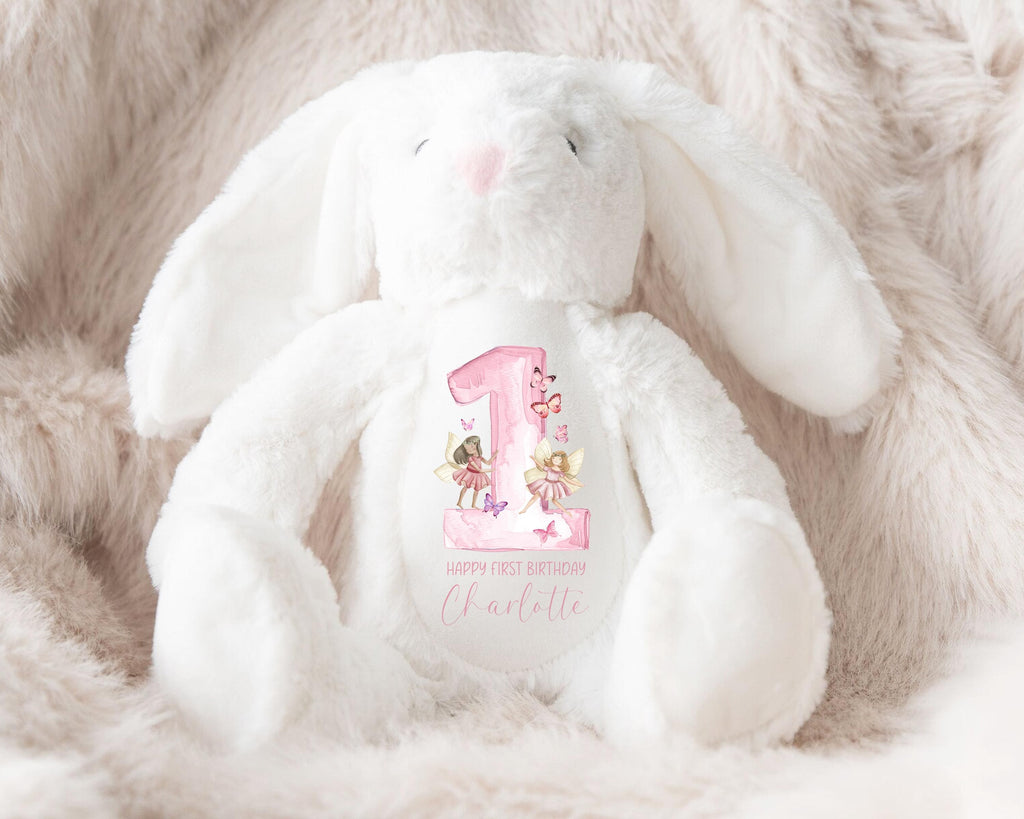 Personalised First Birthday Gift Birthday Soft Toy Keepsake, Name Bunny Grand son Grand daughter Niece Nephew 1st Birthday Gift Idea