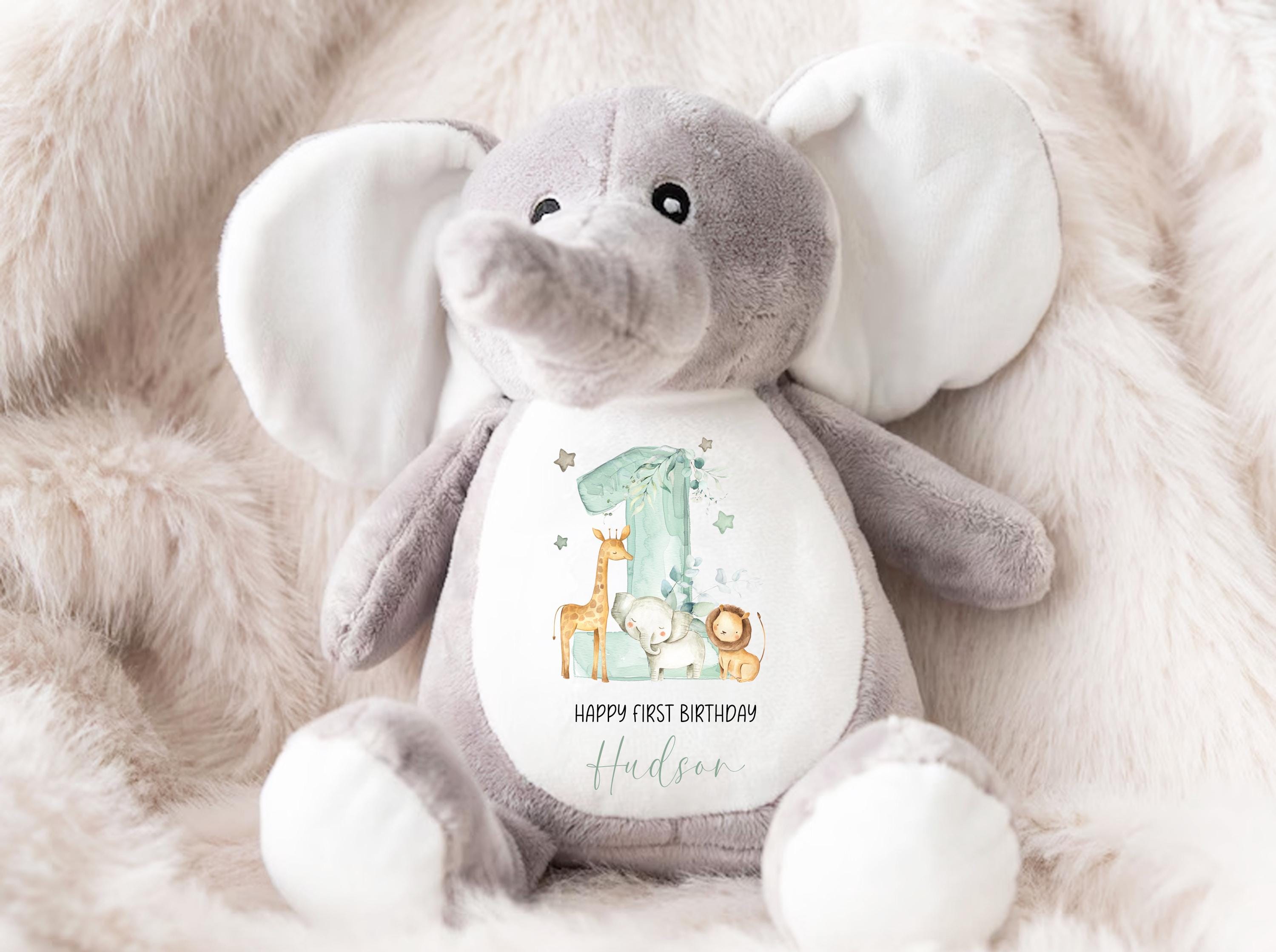 Personalised First Birthday Gift Birthday Soft Toy Keepsake, Name Bunny Grand son Grand daughter Niece Nephew 1st Birthday Gift Idea