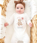 Personalised First Mother's Day Gift, Our 1st Mother's Day Sleepsuit, Babies Teddy Mother's Day Outfit