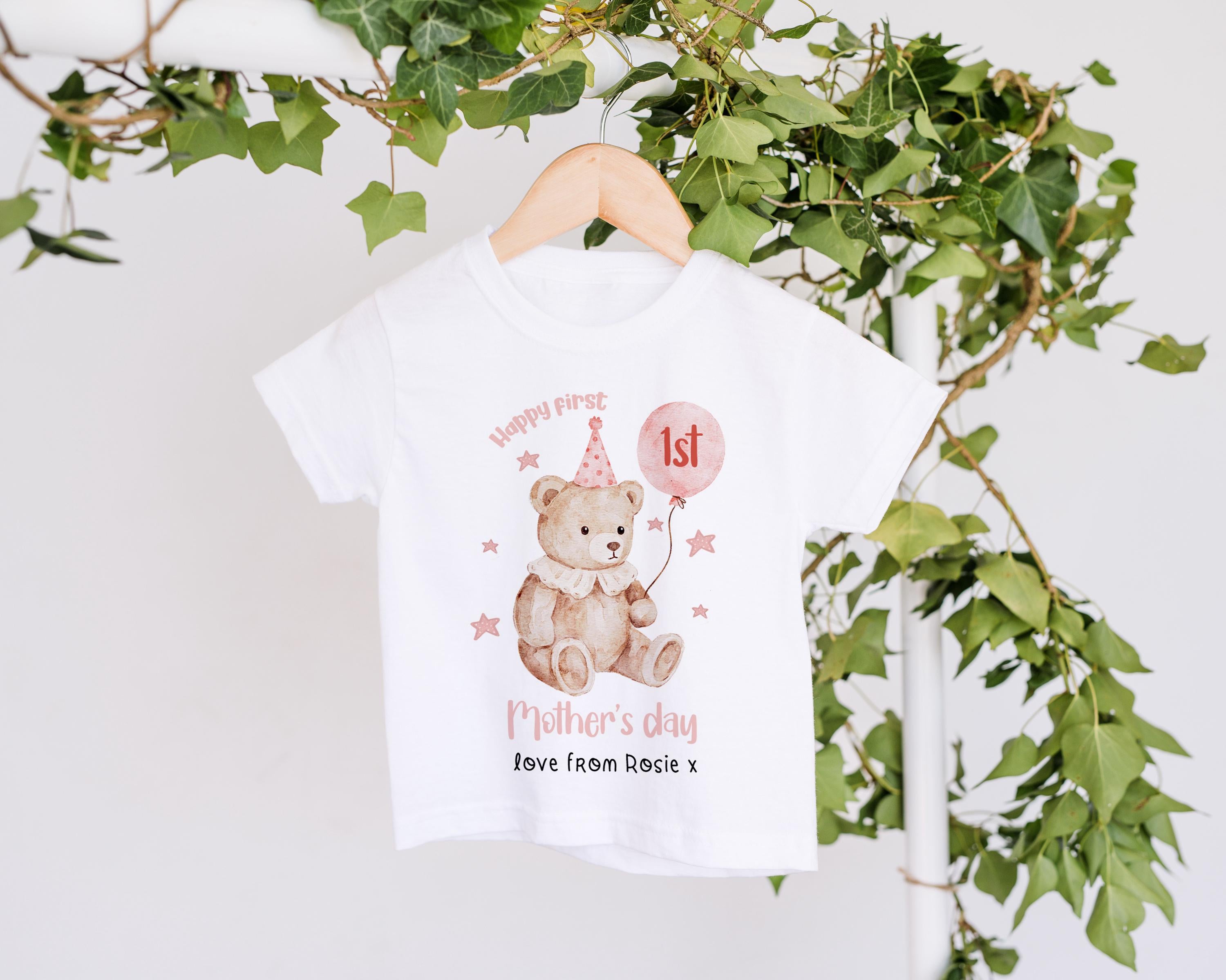 Personalised First Mother's Day Gift, Our 1st Mother's Day Sleepsuit, Babies Teddy Mother's Day Outfit