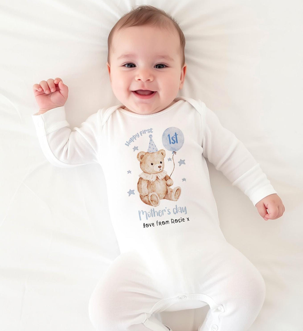 Personalised First Mother's Day Gift, Our 1st Mother's Day Top, Babies Teddy Mother's Day Outfit