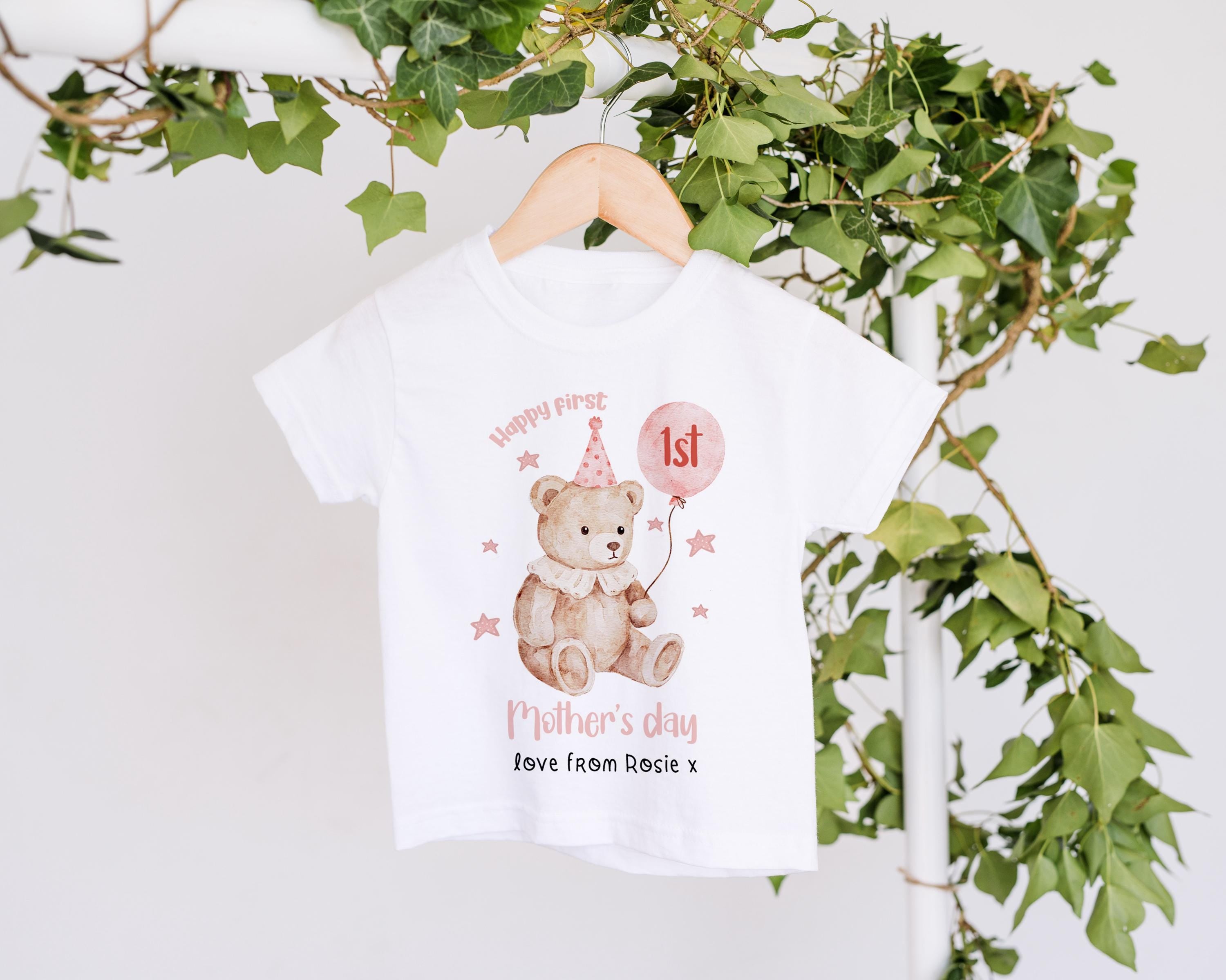 Personalised First Mother's Day Gift, Our 1st Mother's Day Top, Babies Teddy Mother's Day Outfit