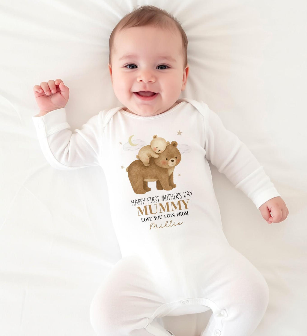 Personalised First Mother's Day Gift, Our 1st Mother's Day Tshirt, Babies Bunny Mother's Day Outfit
