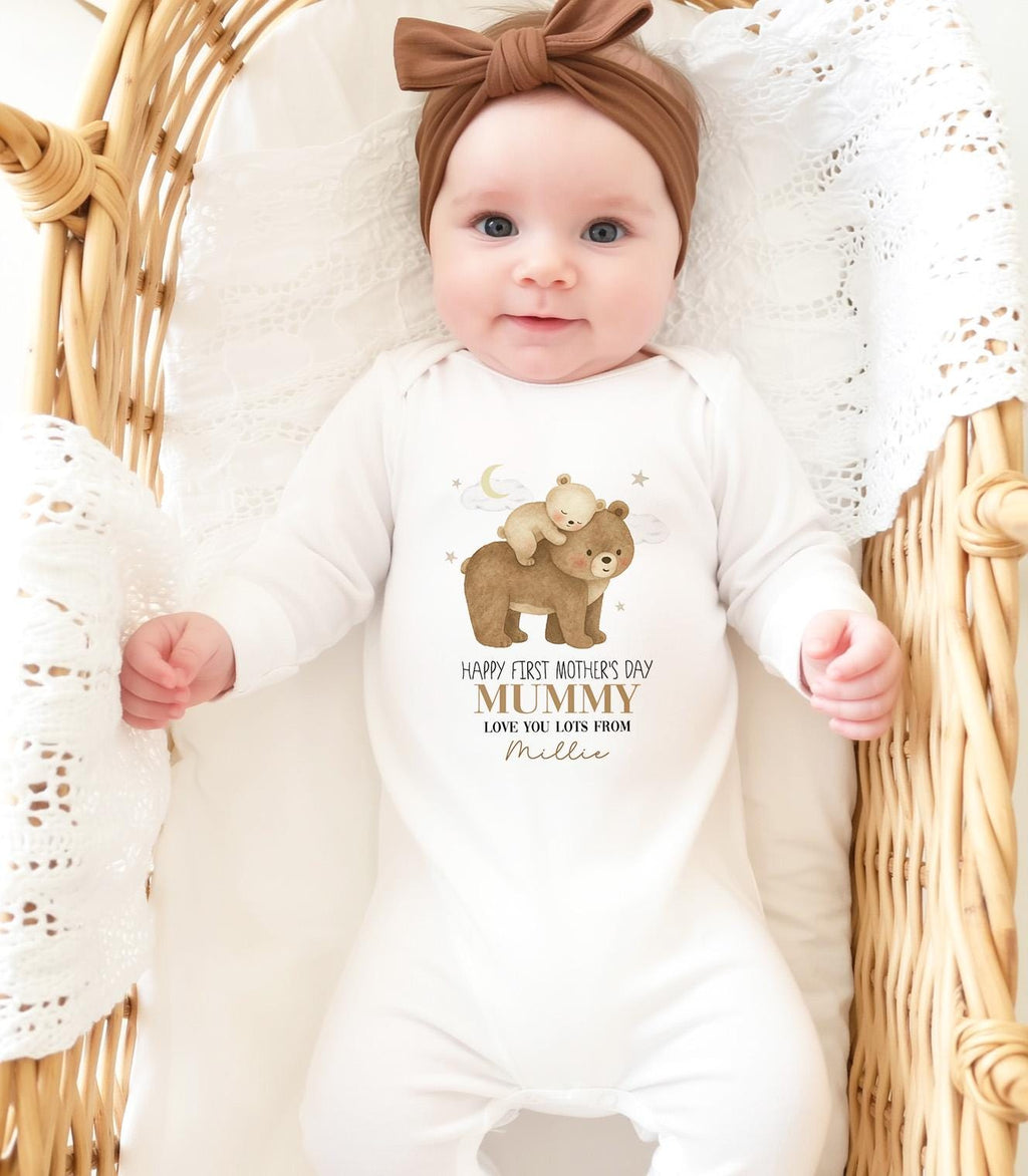 Personalised First Mother's Day Gift, Our 1st Mother's Day Tshirt, Babies Bunny Mother's Day Outfit