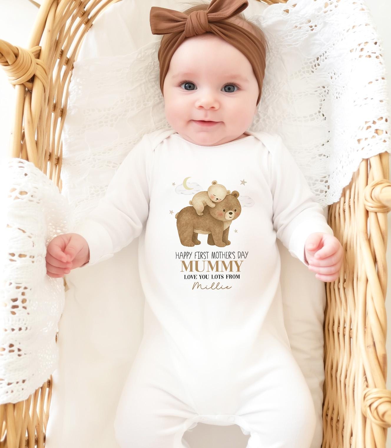 Personalised First Mother's Day Gift, Our 1st Mother's Day Tshirt, Babies Bunny Mother's Day Outfit