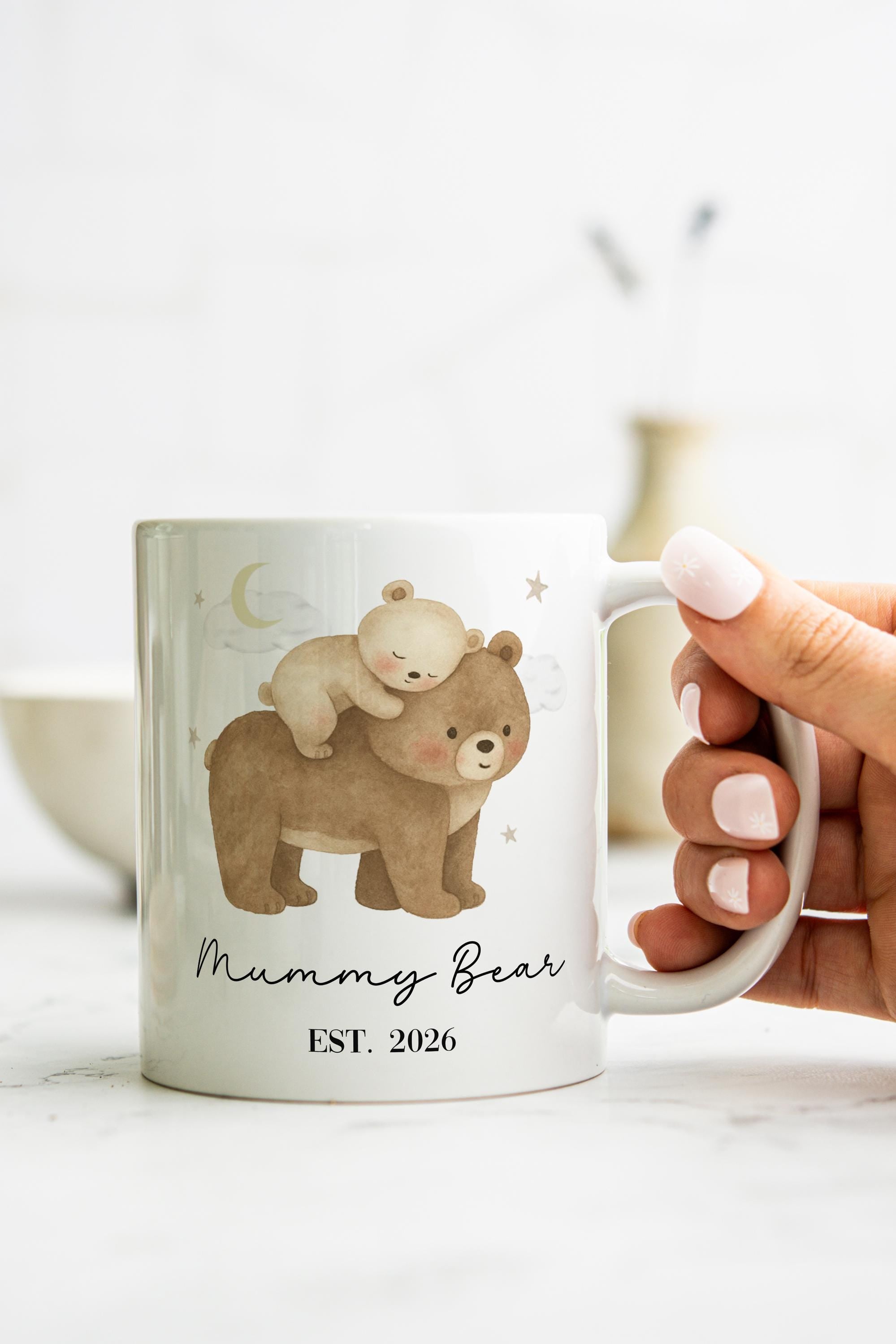 Personalised Mummy & Daddy Bear Mugs, New Parents Baby Shower Gift