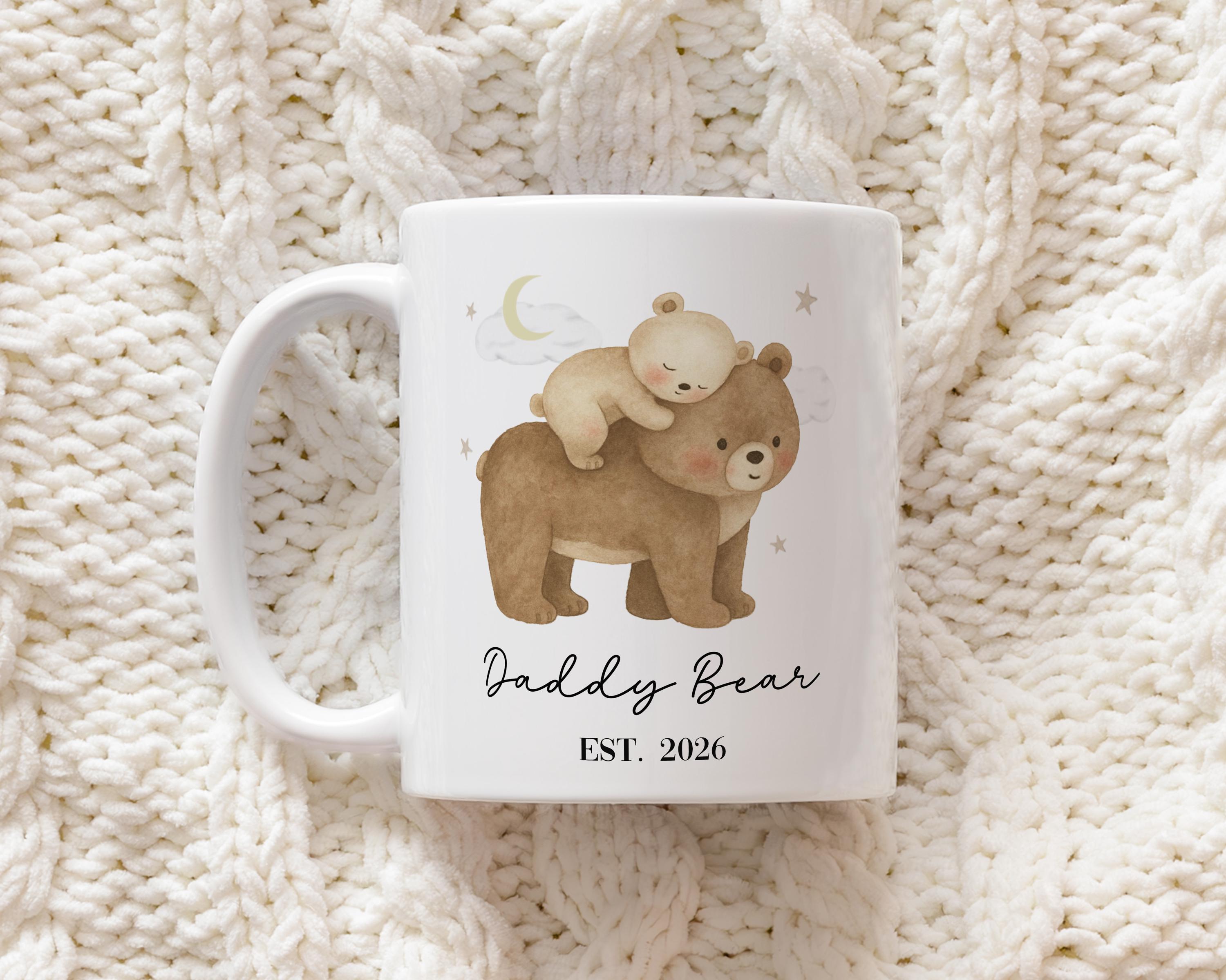 Personalised Mummy & Daddy Bear Mugs, New Parents Baby Shower Gift