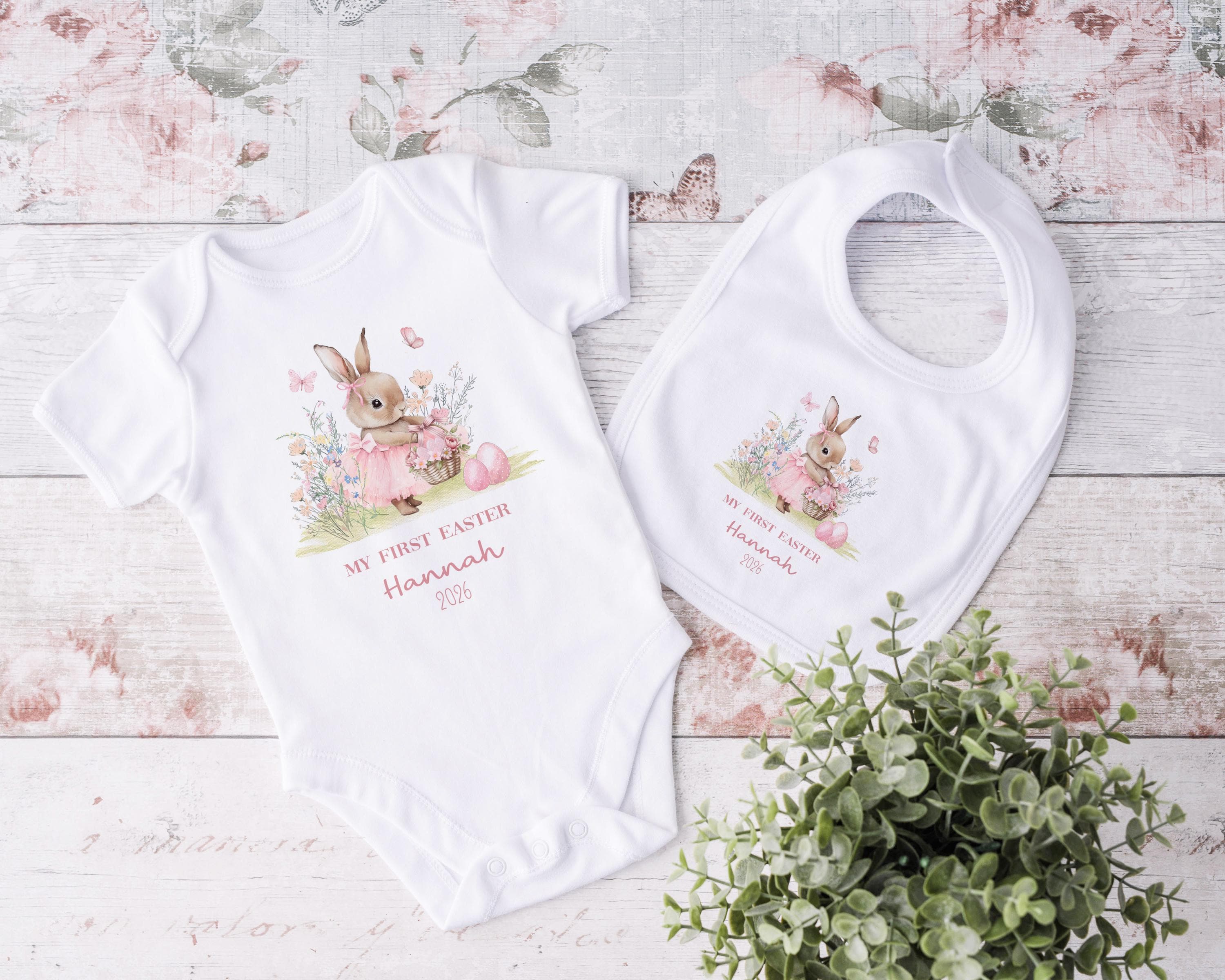 Personalised My First Easter Babygrow, Custom 1st Easter Sleepsuit Outfit Gift For Baby