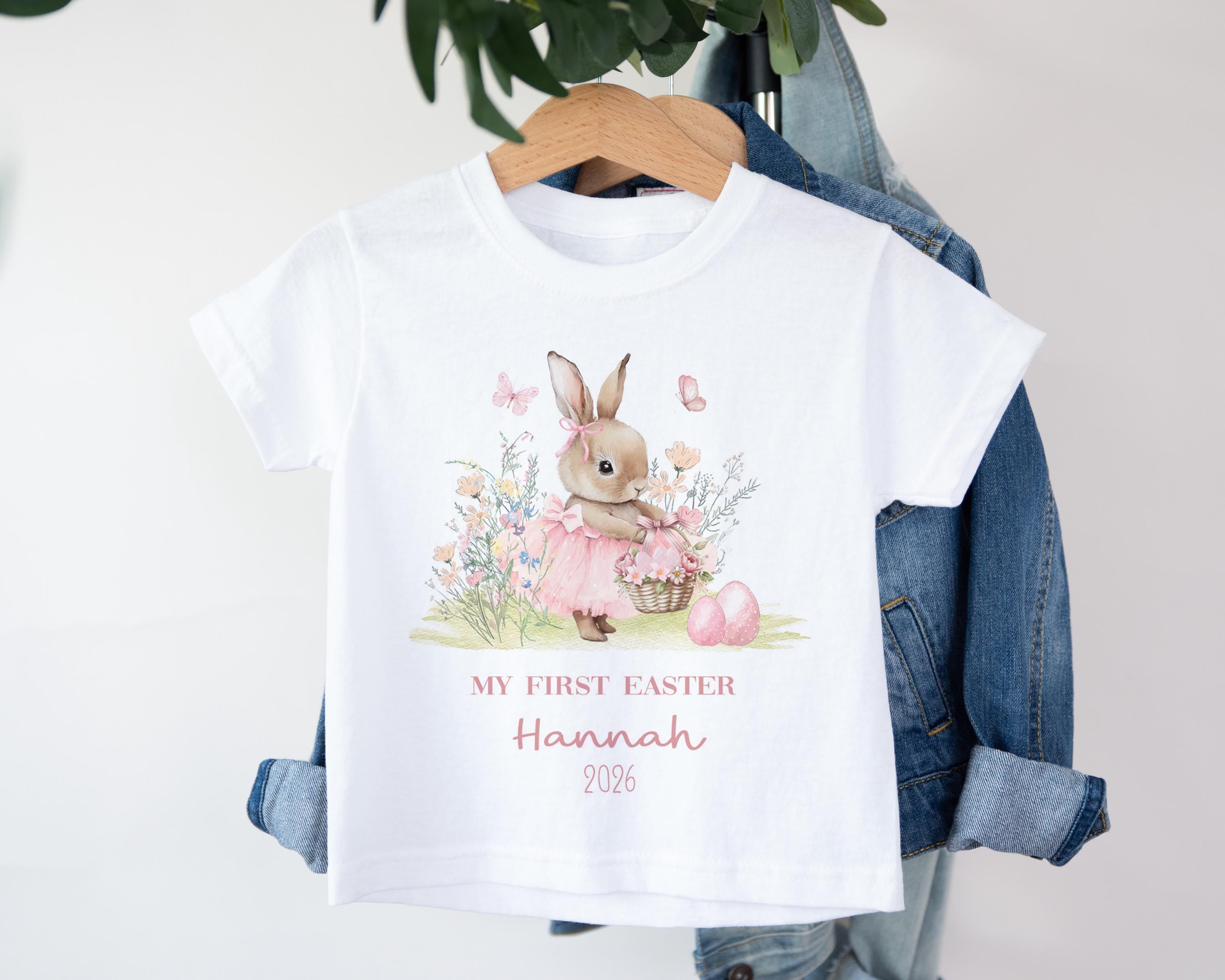 Personalised My First Easter Tshirt, Custom 1st Easter Sleepsuit Outfit Gift For Baby Girl