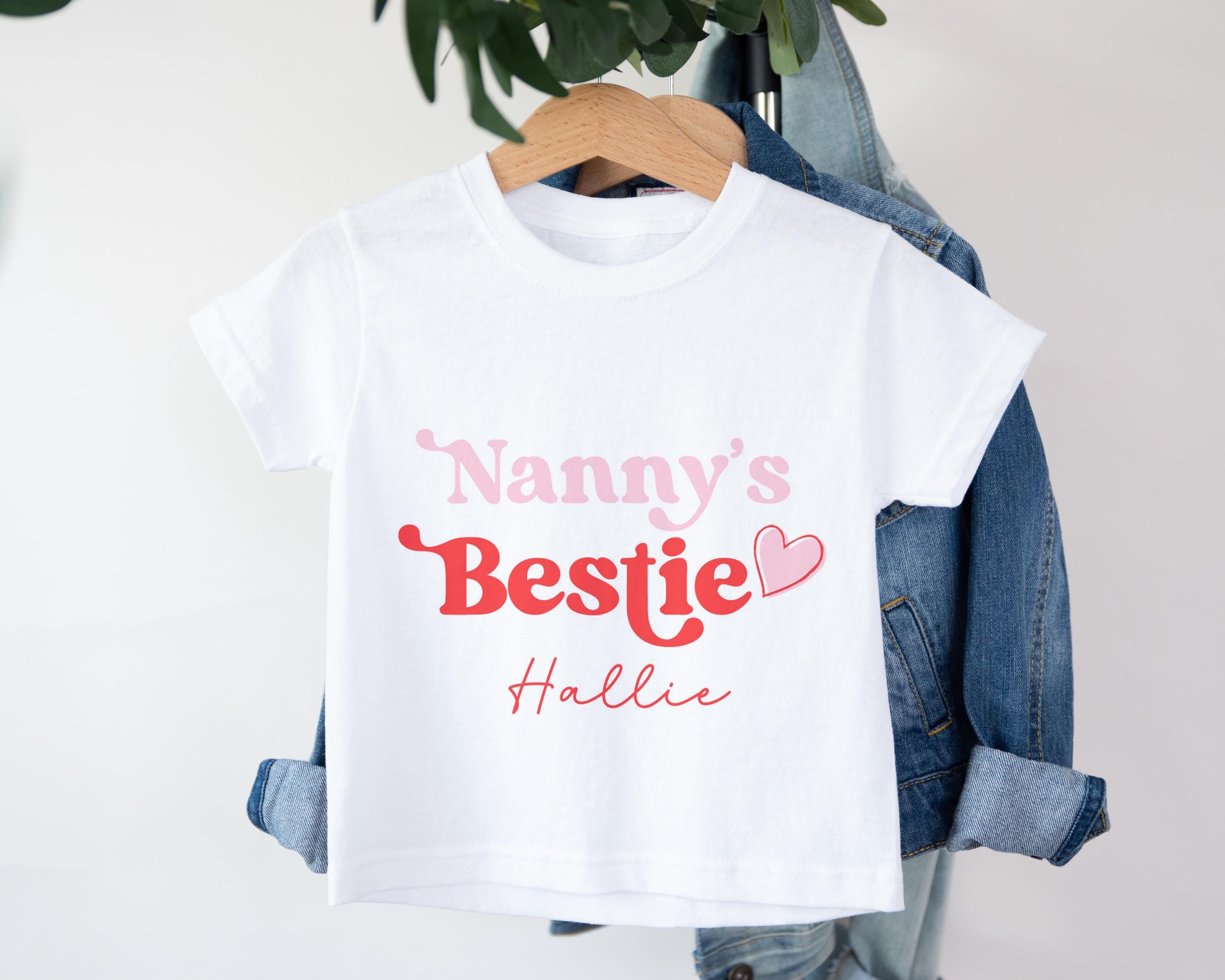 Personalised Nanny's Bestie Mother's Day Babygrow , Mother's Day Gift For Nana, Personalized Baby Girl Sleepsuit